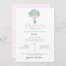 Invitación a ducha de novias con encanto rosa y ve