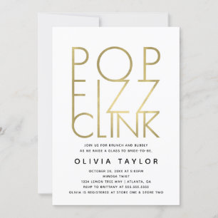 Invitación a ducha de novias con enlace Clink pop