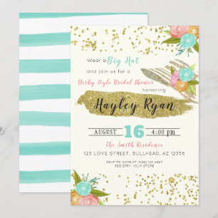 Invitación a ducha de novias con estilo derby de K