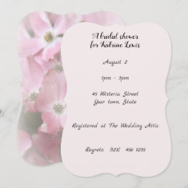 Invitación a ducha de novias con flores rosas