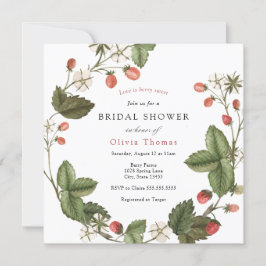 Invitación a ducha de novias con fresa dulce Berry