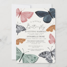 Invitación a ducha de novias con mariposa boho