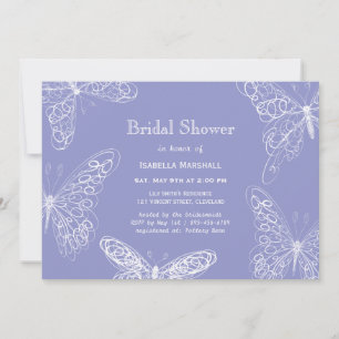Invitación a ducha de novias con mariposa violeta