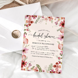 Invitación a ducha de novias con Moda rosa rosa de