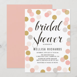 Invitación a ducha de novias con puntos de polka d