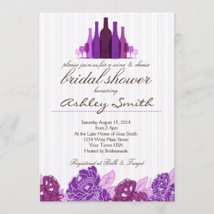 Invitación a ducha de novias con vino y queso