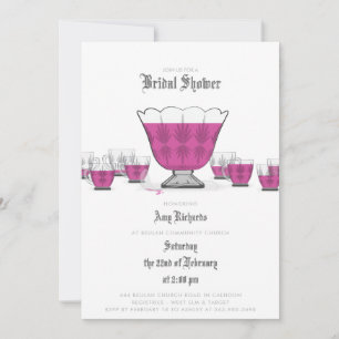 Invitación a ducha de novias Crystal Punch Bowl