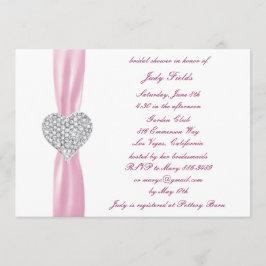 Invitación a ducha de novias de Boda rosa del cora