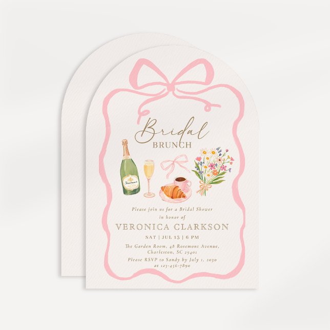Invitación a ducha de novias de brunch rosado pari (Subido por el creador)