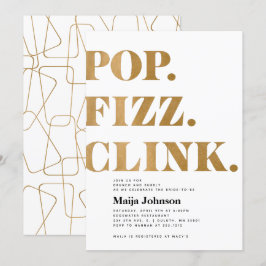 Invitación a ducha de novias de Clink pop Fizz de 