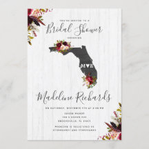 Invitación a ducha de novias de destino en el esta