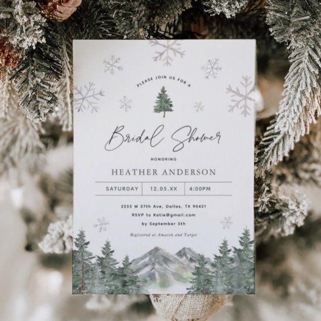 Invitación a ducha de novias de invierno con pinza (Subido por el creador)