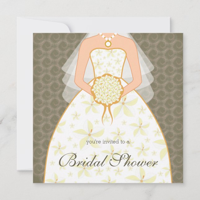 Invitación a ducha de novias de Personalizado de v (Reverso)