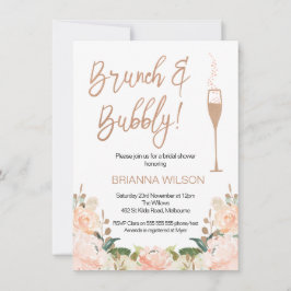 Invitación a ducha de novias de Rosa Gold Brunch B