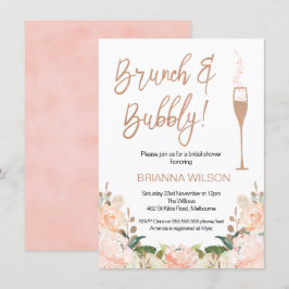 Invitación a ducha de novias de Rosa Gold Brunch B