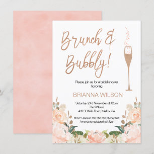 Invitación a ducha de novias de Rosa Gold Brunch B