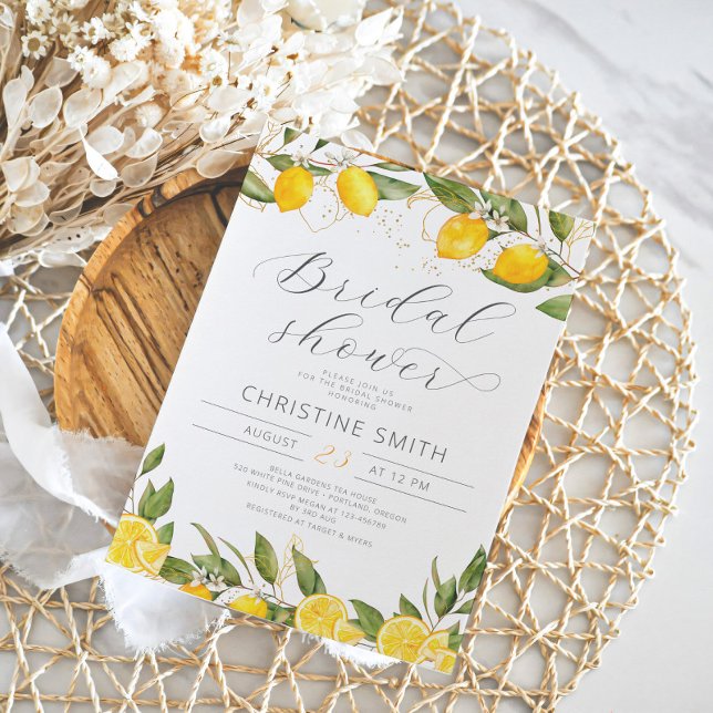 Invitación a ducha de novias de verano con cítrico (Subido por el creador)