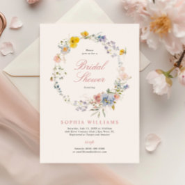 Invitación a ducha de novias del Boho de verano Wi