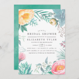 Invitación a ducha de novias en verano tropical de