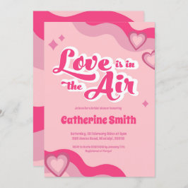 Invitación a ducha de novias Groovy Hippie Heart B