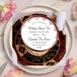 Invitación a ducha de novias para el té y el Sauce