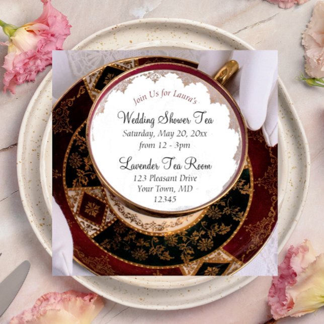 Invitación a ducha de novias para el té y el Sauce (Subido por el creador)