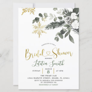 Invitación a ducha de novias para Navidades con co