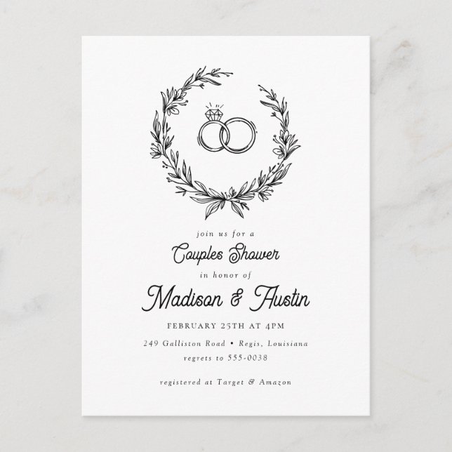 Invitación a ducha de novias para parejas de campe (Anverso)
