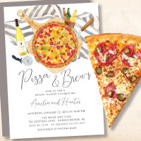 Invitación a ducha de novias para parejas de pizza