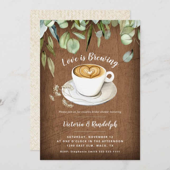 Invitación a ducha de novias para parejas temática (Anverso / Reverso)