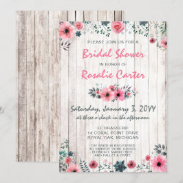 Invitación a ducha de novias para Rosas de Shabby