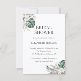 Invitación a ducha de novias por orquídeas tropica