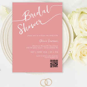 Invitación a ducha de novias QR con guión de Rosa 