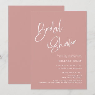 Invitación a ducha de novias rosa/ Rosa húmedo