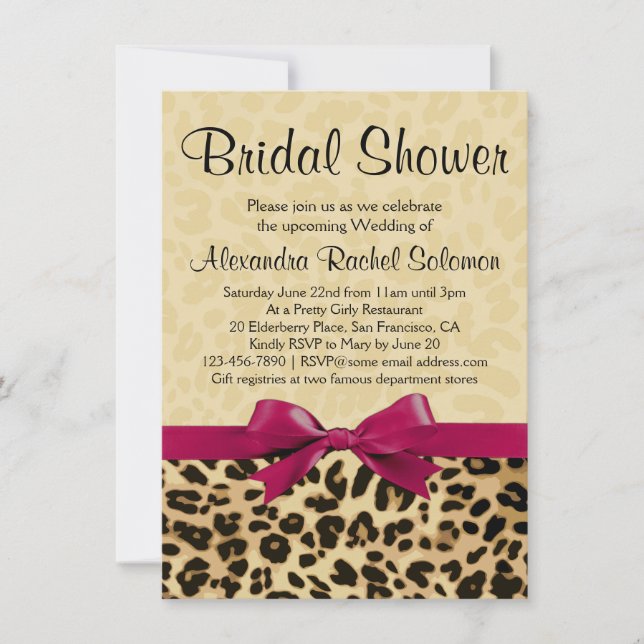 Invitación a ducha de novias rosadas calientes par (Anverso)