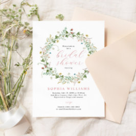 Invitación a ducha de novias rustica de flores sil