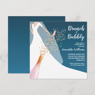 Invitación a ducha de novias Verde azuladas de bru