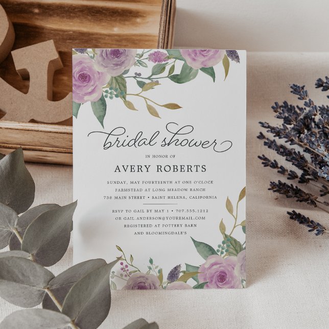 Invitación a ducha de novias Violet & Sage (Subido por el creador)