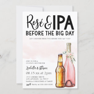 Invitación a ducha de pareja Rosé e IPA