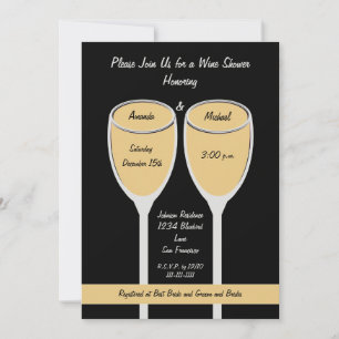 Invitación a ducha de vino blanco o a ducha de nov