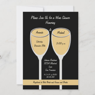 Invitación a ducha de vino blanco o a ducha de nov