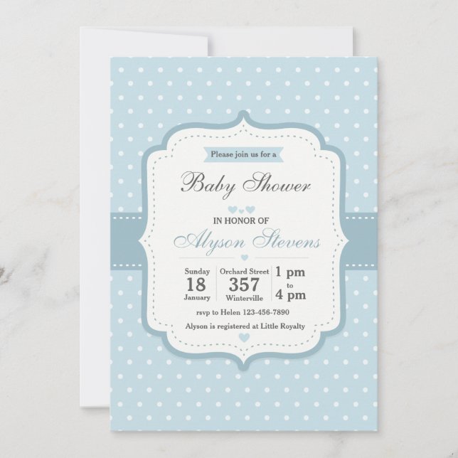 Invitación a ducha Fancy Baby Boy (Anverso)
