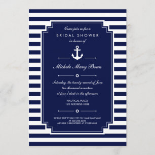 Invitación a ducha Náutica Náutica Crisp Blue Whit