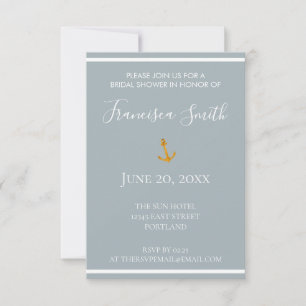 Invitación a ducha Náutica Náutica de oro Anchor G