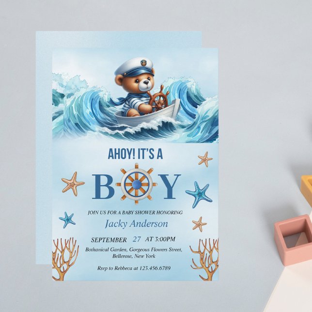 Invitación a ducha Nautical Baby Boy (Subido por el creador)