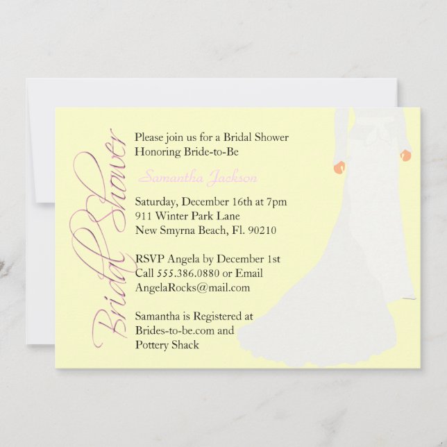 Invitación a ducha nupcial CUTE Bride Bridal (Anverso)
