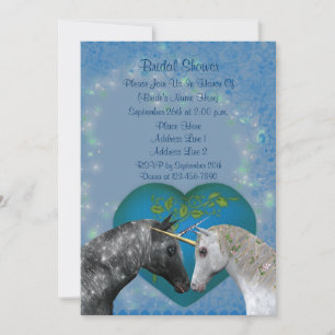 Invitación a ducha nupcial de besar a Unicornios