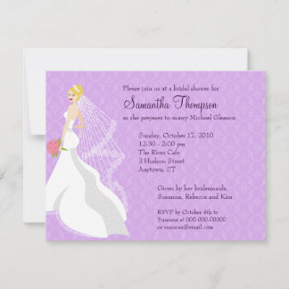 Invitación a ducha nupcial de Flirty Lilac