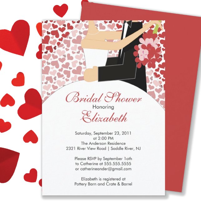 Invitación a ducha nupcial de novia de color rosa  (Subido por el creador)
