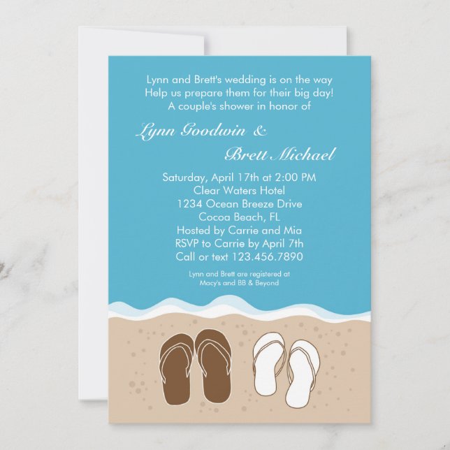 Invitación a ducha nupcial de pareja (Anverso)